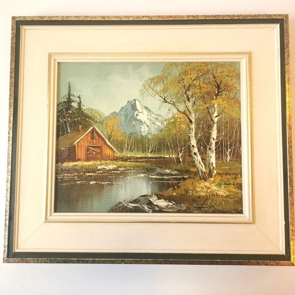 Vintage Outdoor Nature Scene Oil Painting by C. Gibbon - Picture 1 of 9